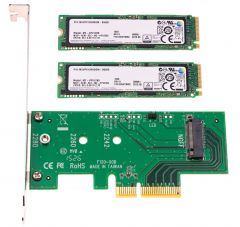 Two 128GB Samsung SM951 M.2 NVMe SSDs and a Lycom DT-120 Adapter