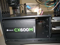 Corsair CX600 modular PSU installed
