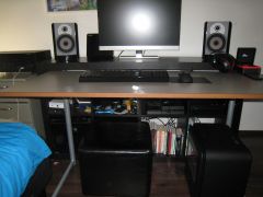 My set up, had to put the Midnight Marauder under my desk for now, untill I get a new table.