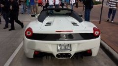 Backside Of A White Ferrari 458 Spider