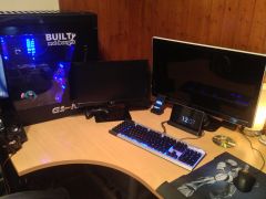 Shot of desk and PC and peripherals