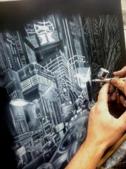 Blade Runner Side panel airbrushed mural