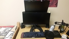 The desk setup.