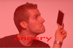 linus being mad at a phone