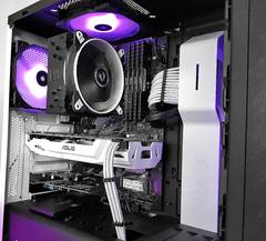 190407 - Full view of my PC featuring purple lighting and selective coloring