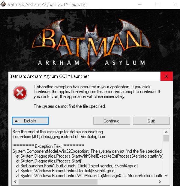 Total 93+ imagen batman arkham asylum epic games error