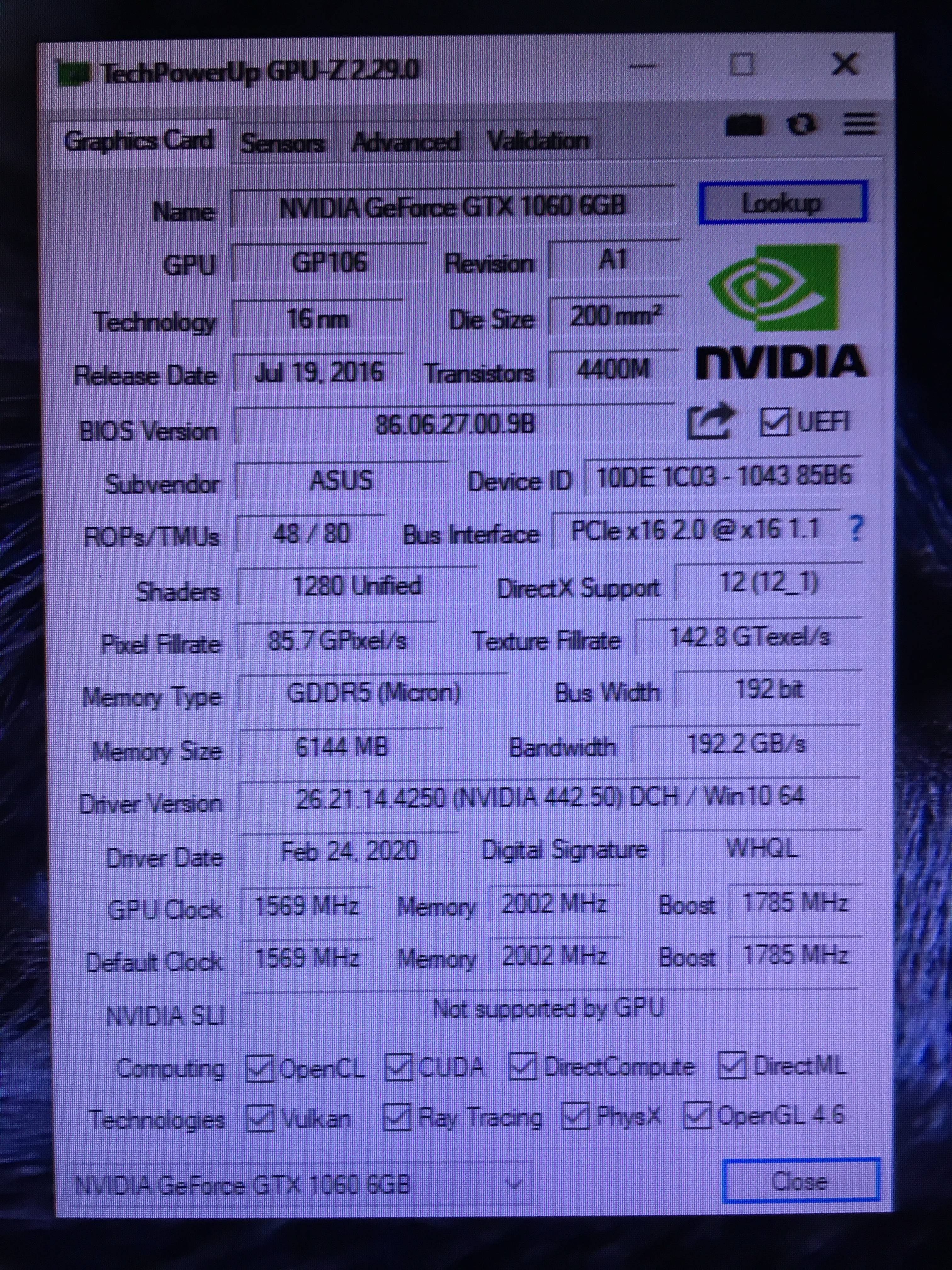 toksicitet håndflade Sherlock Holmes NVIDIA GeForce GTX 1060 6GB says 2047MB ?? - Graphics Cards - Linus Tech  Tips