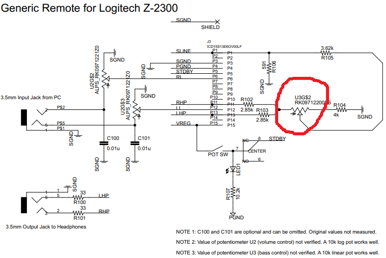 Logitech z443 схема платы