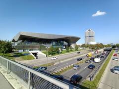 The BMW World which is left on the other side of the Street from the BMW HQ itself