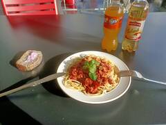 Had Spaghetti for lunch and Pumpkin cake as desert at school on the 17.11.2020.