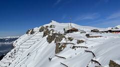 This is the top of Männlichen with the Cable Car station of Wengen just in front.