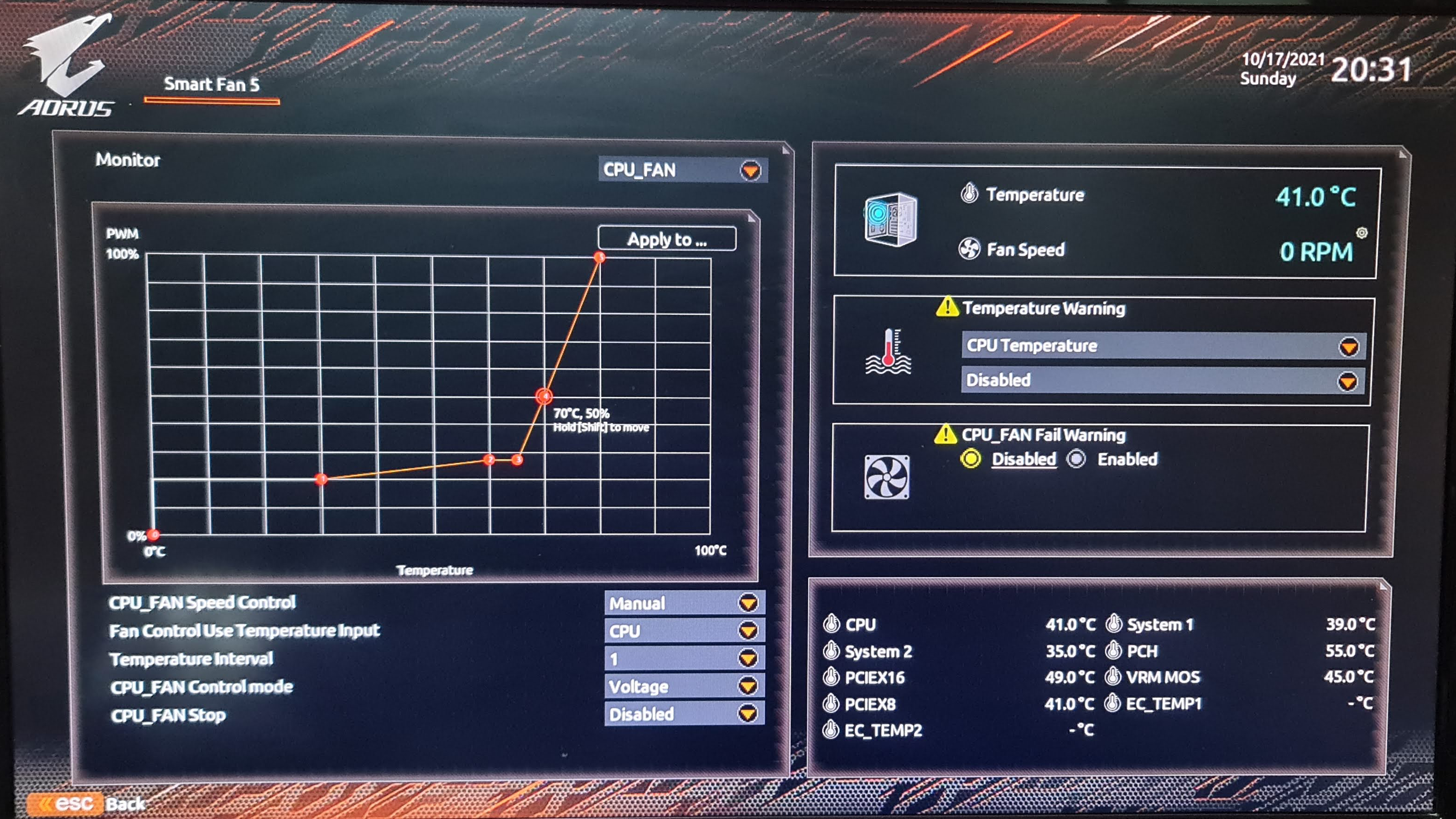 Gigabyte X570 AORUS WIFI UEFI smart fan curve not working - CPUs, Motherboards, and Memory - Linus Tech Tips