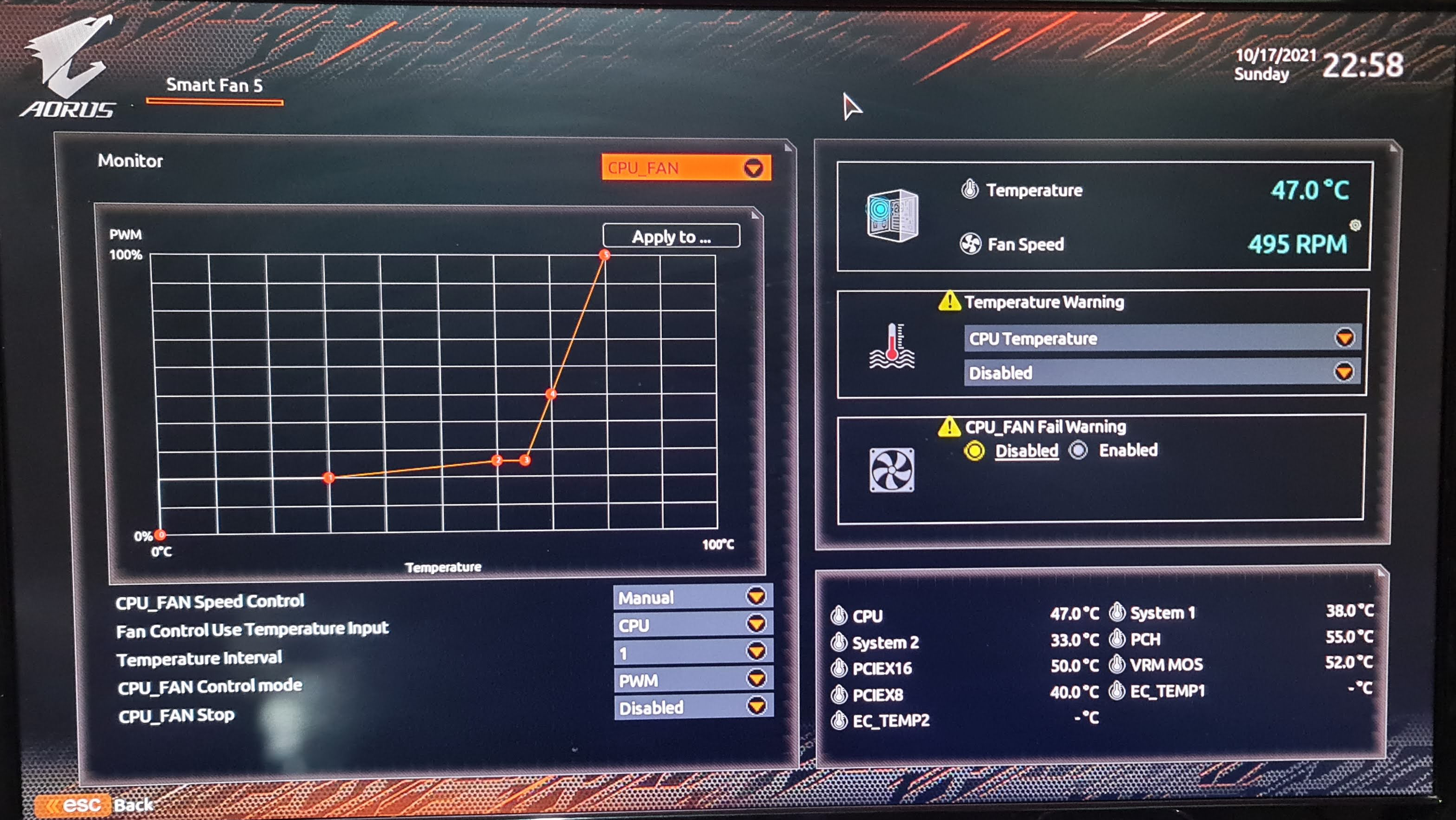Bugt besked Udvej Gigabyte X570 AORUS PRO WIFI UEFI smart fan curve not working - CPUs,  Motherboards, and Memory - Linus Tech Tips
