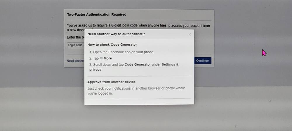 Two step authentication facebook lost phone, Fb login code problem