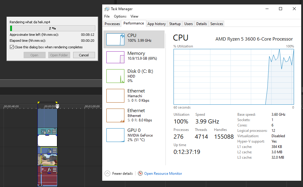 Amd ryzen discount 5 3600 rendering