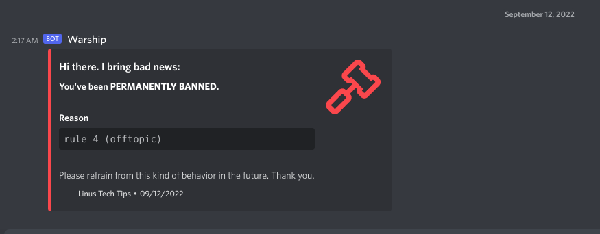 Banned from discord?