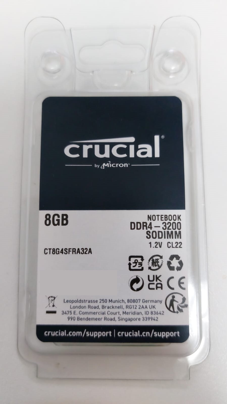 Crucial SO-DIMM 8Go DDR4 3200 CT8G4SFRA32A - Mémoire PC portable