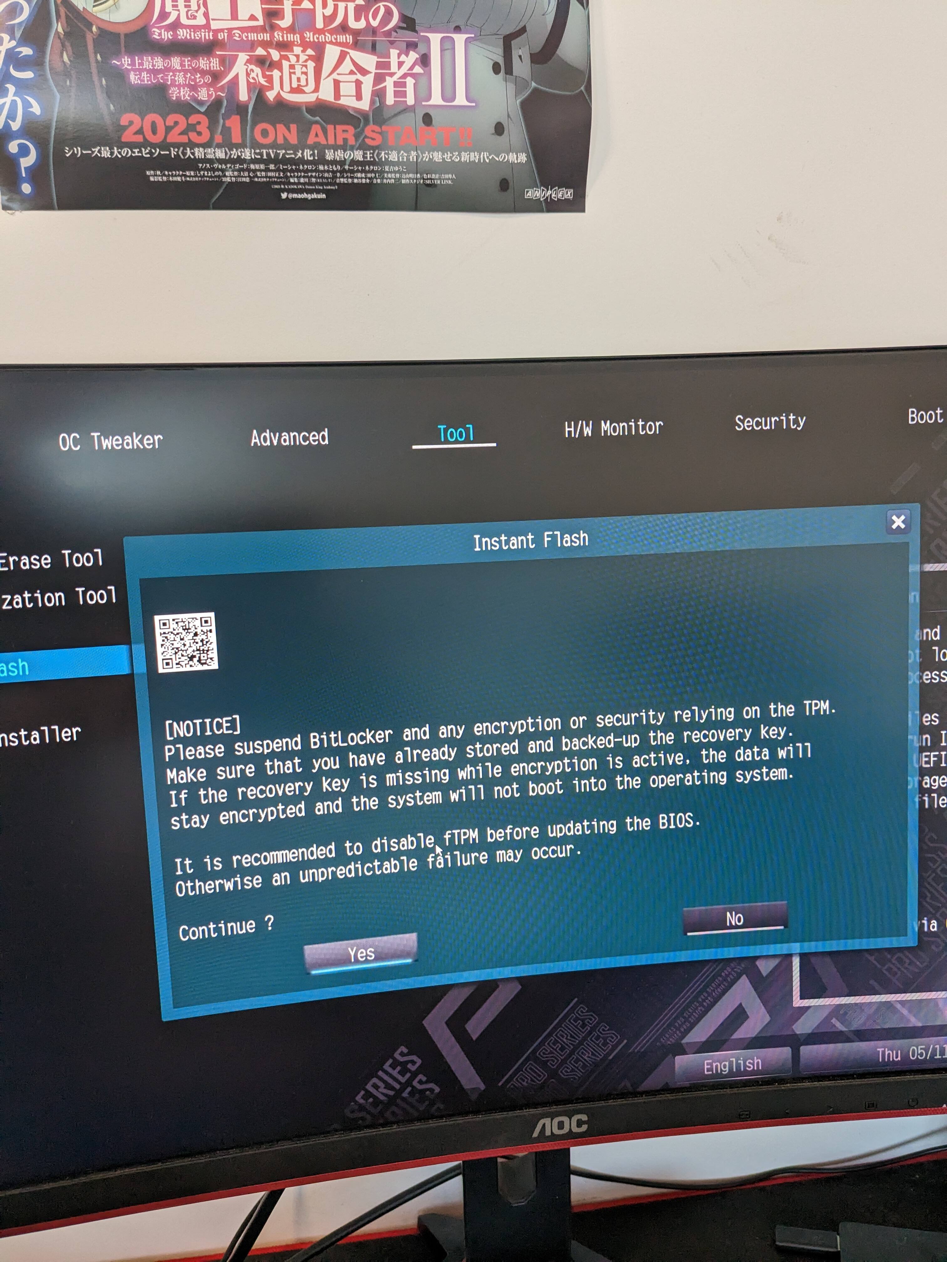 Asrock warns about tpm when updating bios troubleshooting linus