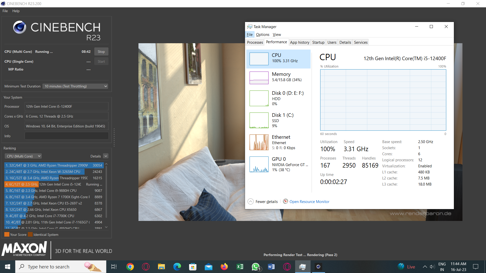 LOW CINEBENCH R23 SCORE ON I5 12400F - CPUs, Motherboards, and Memory ...