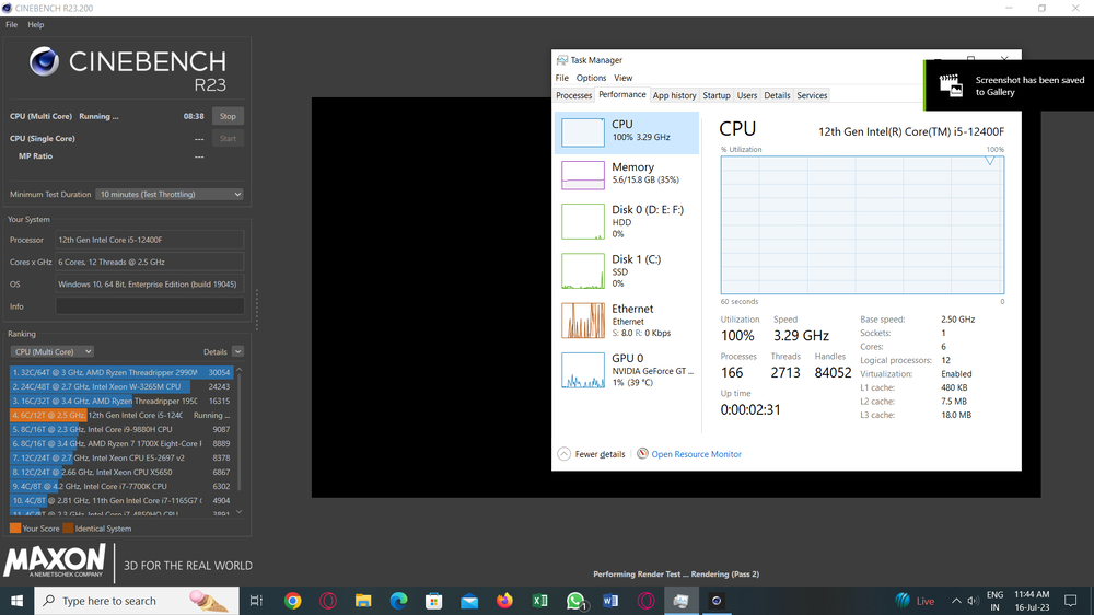 LOW CINEBENCH R23 SCORE ON I5 12400F - CPUs, Motherboards, and Memory ...