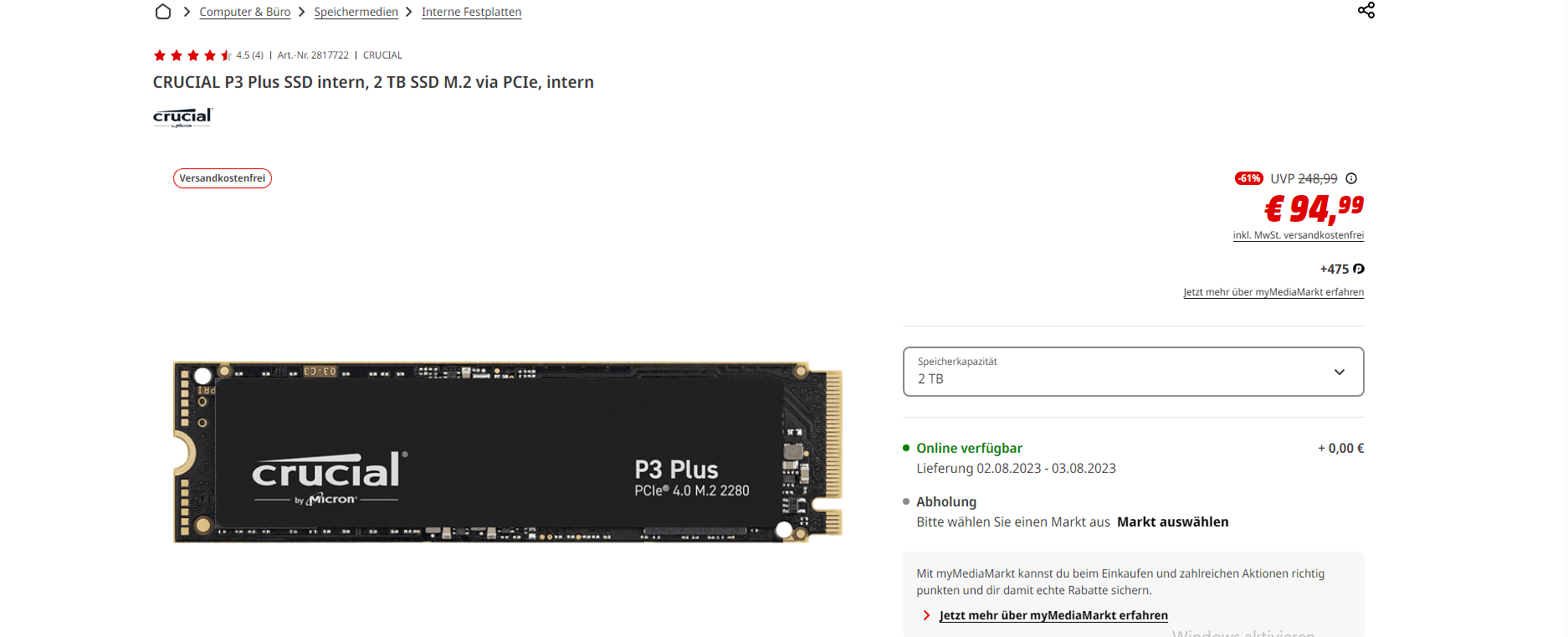 Crucial P3 Plus 2 To - SSD - Top Achat