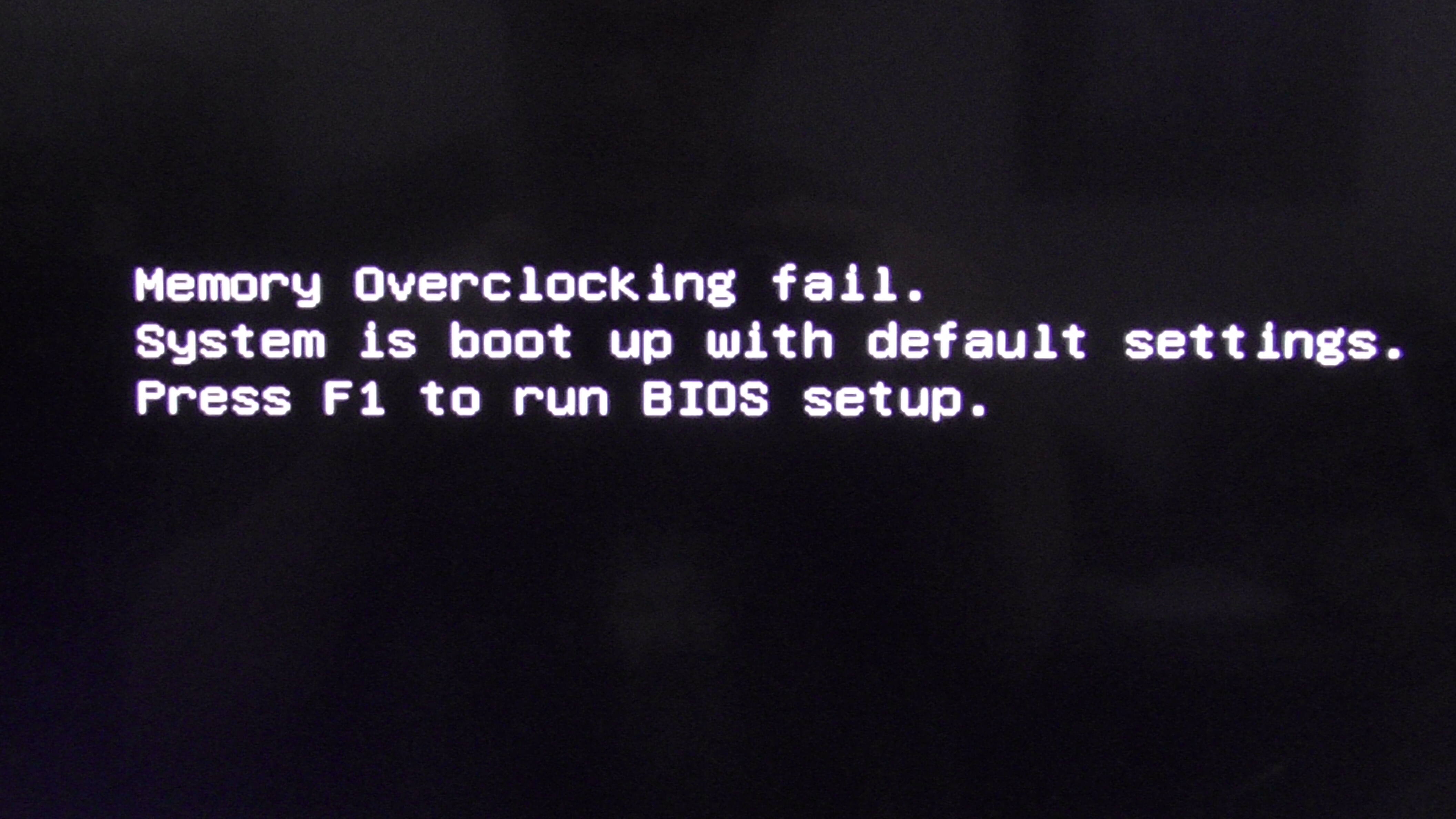 Overclocking Failed Errors