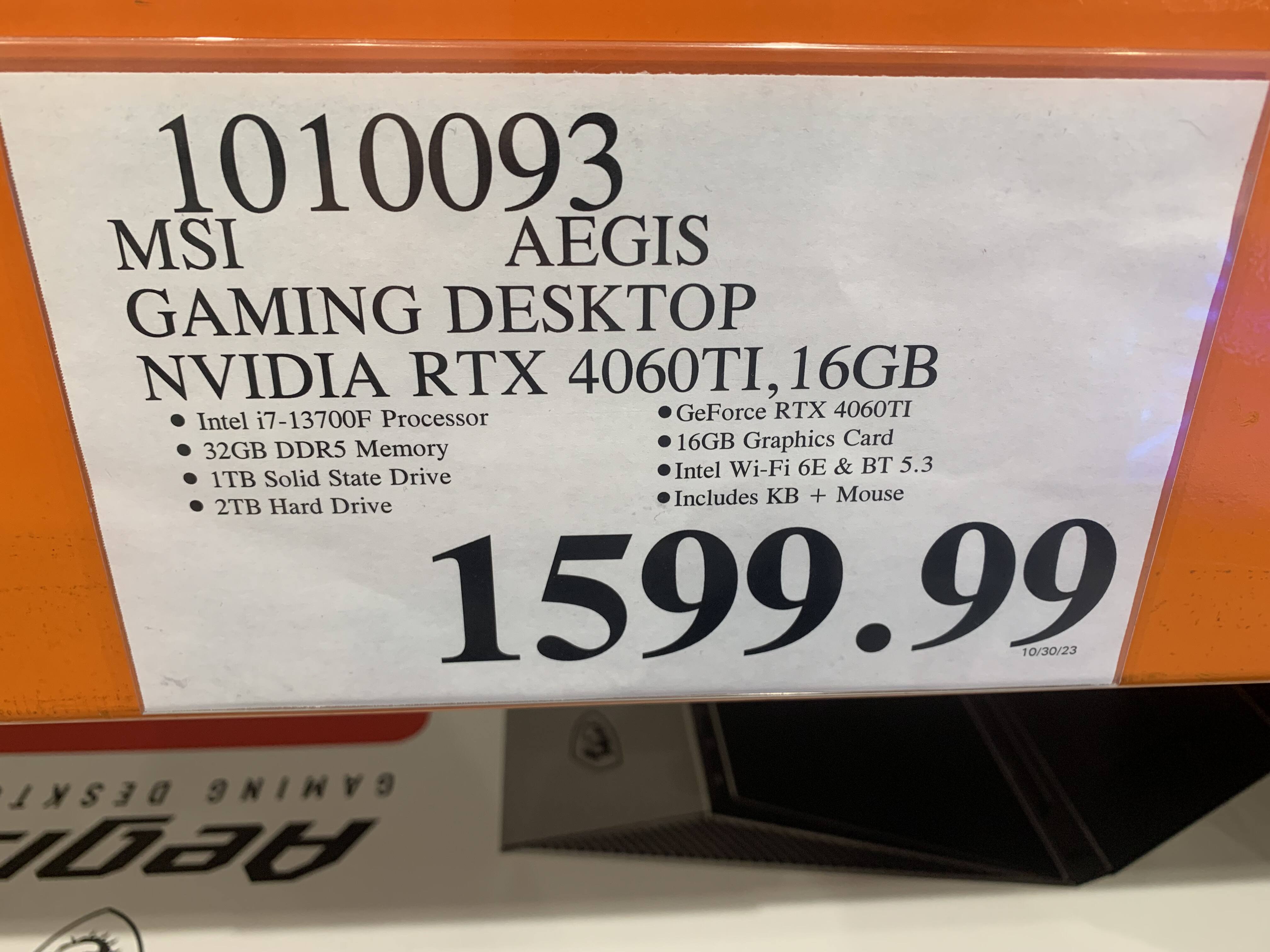 MSI Aegis RS 14NUG7-629US Gaming Desktop w / NVIDIA GeForce RTX 4080 16GB  GDDR6 (Core i7-14700KF & Liquid CPU Cooler)