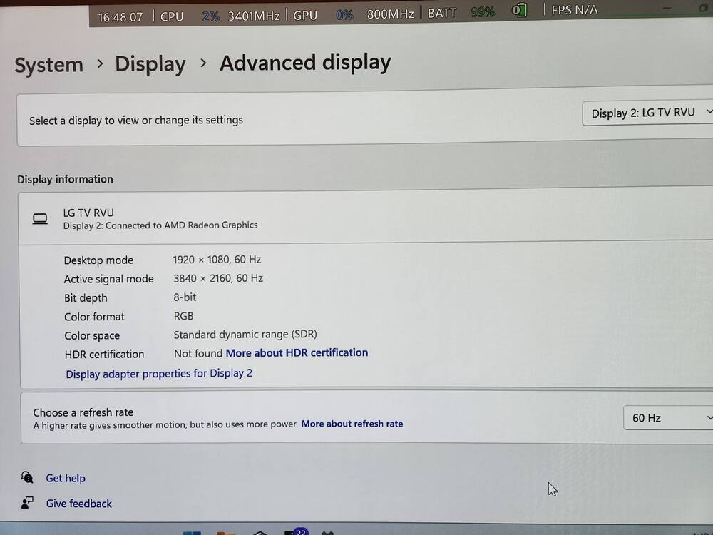 Windows won't output 120hz 1080p I believe it's because of this "Active