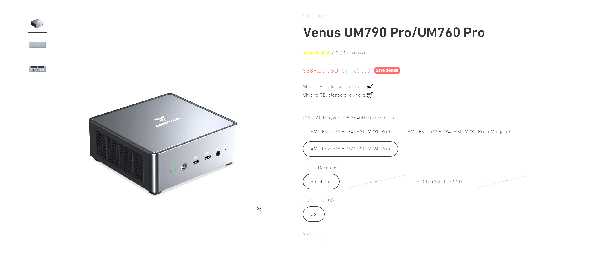 Venus UM790 Pro/UM760 Pro
