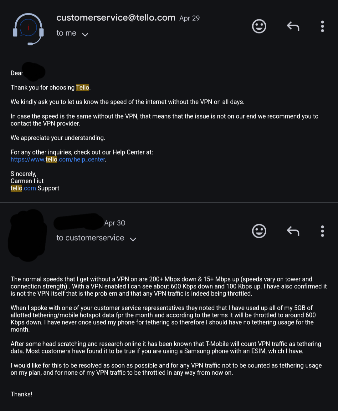 Tello - Counts VPN Usage As Hotspot &amp; Customer Support Issue - LMG 